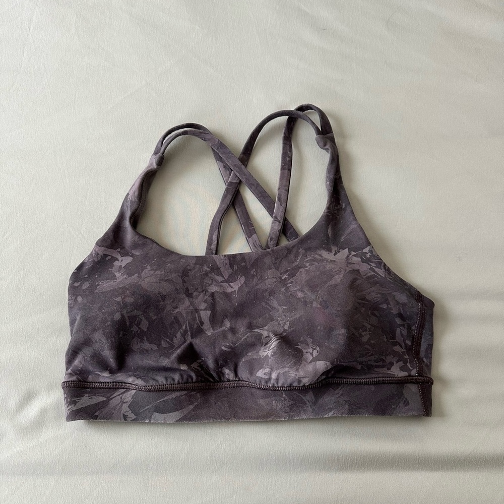 Lululemon Gray Sports Bra with Crossed Straps